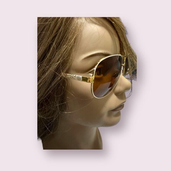 Tory Burch‎ TY6035 White/Gold Aviator Sunglasses - Picture 9 of 9